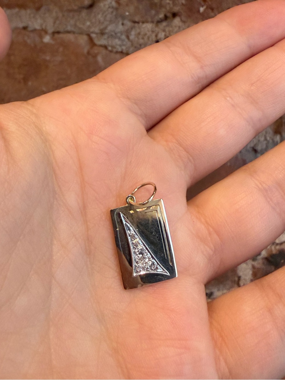 14K Yellow Gold Vintage Diamond Charm Pendant